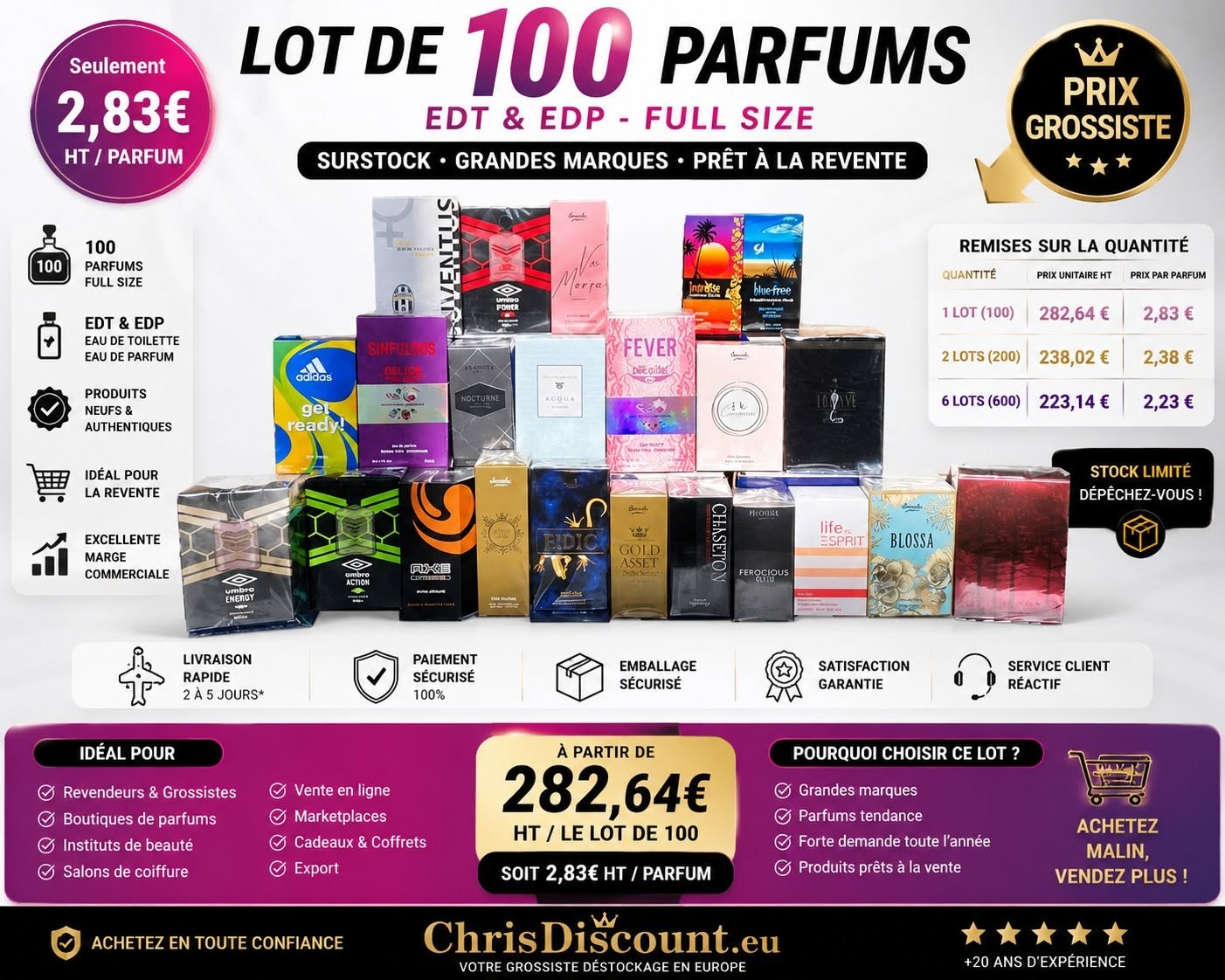 Lot de 100 parfums